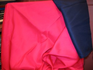 Pink and blue silk which I found in fabric drawer