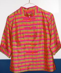 silk tunic with shell buttons