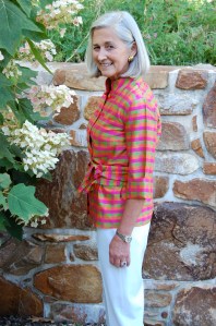 silk tunic with shell buttons