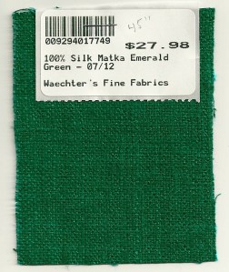 This is the swatch I ordered from Waechter's Fine Fabrics