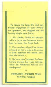 ... with care instructions on the back.