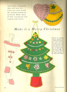 There were sevben apages of projects like this in the December/January 1953-54 issue of Vogue Pattern Book magazine.
