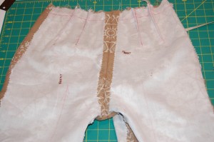 The underlined pants, with catch-stitched seams.