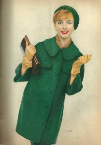 Shown in "boxwood green mohair," this coat would be quite stylish in 2013.