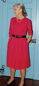 I am thinking a 2" wide self belt might be more attractive???