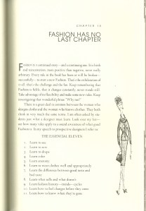 As a preface to this list, McCardell states: "There is a great deal in common between the woman who designs clothes and the woman who knows clothes."