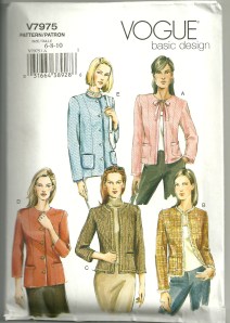 Here is Vogue 7975, which is the "go to" pattern for one of these jackets. (However, as Susan says, the pattern is just a starting point.) The vertical princess seams can be seen on these drawings.