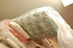 A lovely houndstooth, tucked away in the basement.