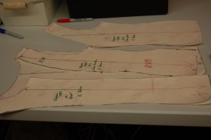 Here are some of my trimmed muslin pieces.