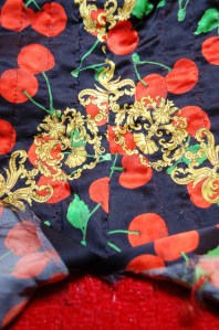 Here is a side seam in my jacket, partially closed using the fell stitch. Machine quilting can be seen on either side of this seam.