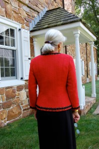 I added a gradual 1/4" to the back length, which gives it a more graceful line, I think. This was one of Susan's many excellent suggestions.