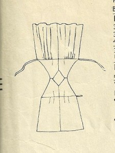A thumbnail diagram on the back of the pattern envelope. "Dress opens flat for ironing."