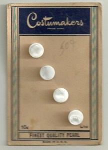 The original price of these buttons was 10 cents.  I picked them up for 50 cents at some point.  It almost seemed a shame to cut them off of the card!