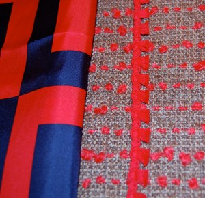 Shown with the lining/blouse fabric...