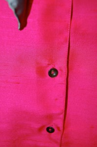 Here is the topstitching on the front edge.