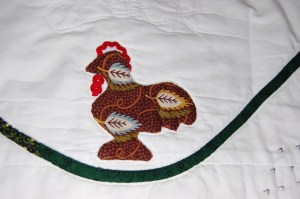 I used rickrack to make embellish the chicken.