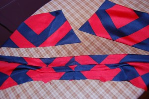 Here is the bow/collar ready to be attached to the body of the blouse.