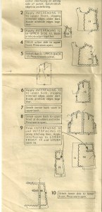 The Inside Story - interfacing detail from instruction sheet