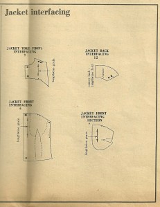 The "cup-like" pattern piece is in the lower right. Notice the large dart in the piece next to it.