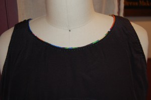 Under-stitchibng in turquoise. No one will ever see it, but I love what it adds!