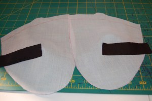 Here they are ready to be added to the base interfacing pieces.