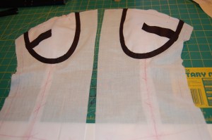 And here are the front interfacings assembled and ready to be attached. Looks kind of risque, don't you think?