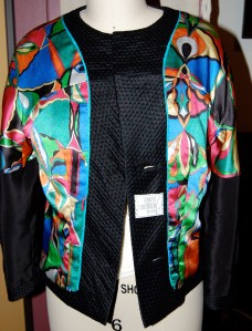 An inside look at the jacket with its matching lining.