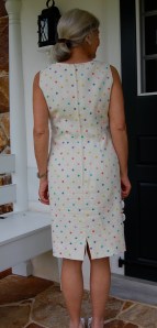 Polka dotted linen sheath