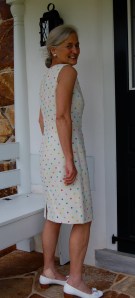 Polka dotted linen sheath