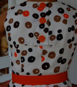 A close-up of the back of the dress.