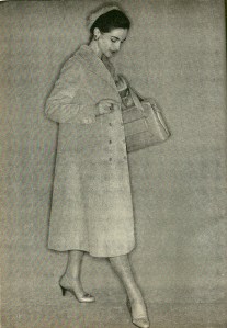 This page from the October/November 1955 Vogue Pattern Book Magazine shows many of the ingredients of a polished look, the norm among American women at that time.