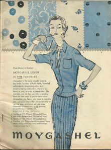 There is my linen in the upper left hand corner of the full-page advertisement.