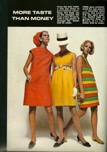 "... pure enchantment for sun places ... a forsythia linen dress ..." and the source information in the back of this Vogue Pattern Book Magazine from February/March, 1968 credits Moygashel as the brand of linen.