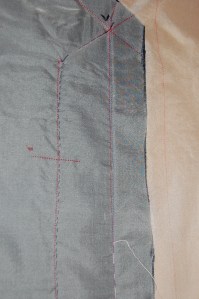 An inside look at the this seam stitched by hand