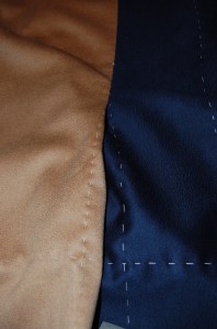 Showing the built-in kick pleat