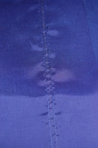 I stitched on either side of the marked line, graduating up to a point at the top.