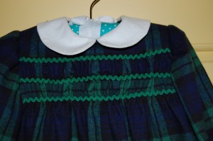 With plaids to match, I was really tight on fabric. I faced the hem to stretch it out a bit, but the dress ended up fitting Aida perfectly!