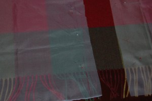 I cut the silk organza the full needed length of the dress in order to know exactly where the fringe should be placed for the hemline. Then I trimmed off the excess later in the process.