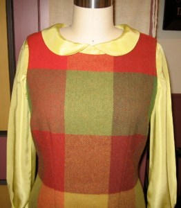 You can see the wider cut of the neckline of the blouse in this photo.