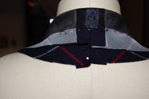 The back of the undercollar after steaming.