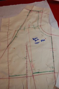 . . . and here is the back. I wanted to make the back into a V-shape, which was a minor adjustment to the pattern i was using.