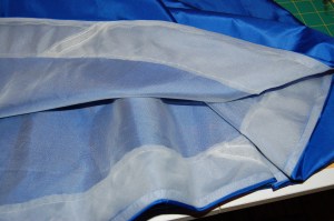 Blue taffeta skirt