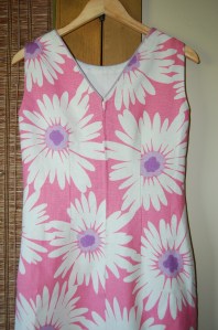 I was fairly successful in matching the flower design along the back seam . . .
