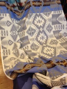 The grey, white and periwinkle blue color way would definitely compliment me, I think.