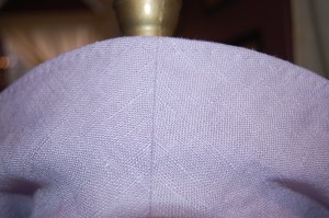 This is the undercover, showing center back seam and the under-stitching I used to secure the perimeter seam.