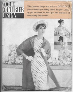 The reverse of this envelope has very precise sketches of the fronts and backs of the dress and coat. This is one of the few envelopes from this period - 1958 - that I have seen that features photography rather than illustration art.