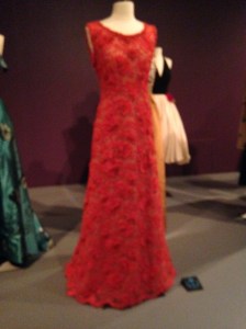 A detail of the bodice of this gown is featured on the cover of the Exhibit catalogue, shown further down in this post.