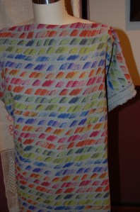 Here it is draped over my dress form.