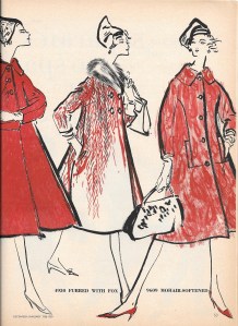 The coat on the right has unusual princess seaming.