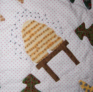 Bees a-buzzing around their hive!